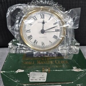 Shannon Fine 24% Lead Crystal Small‎ Mantle Clock Quartz Movement Godinger